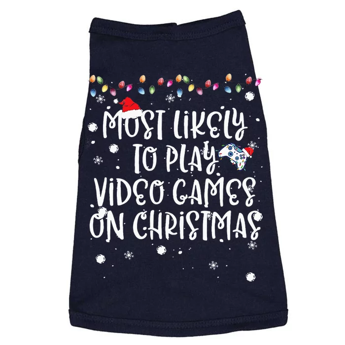 Most Likely To Play Video Games On Christmas Family Gamer Doggie Tank