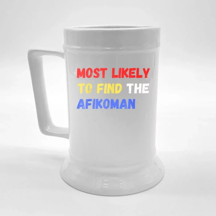 Most Likely To Find The Afikoman Matzah Matzo Front & Back Beer Stein