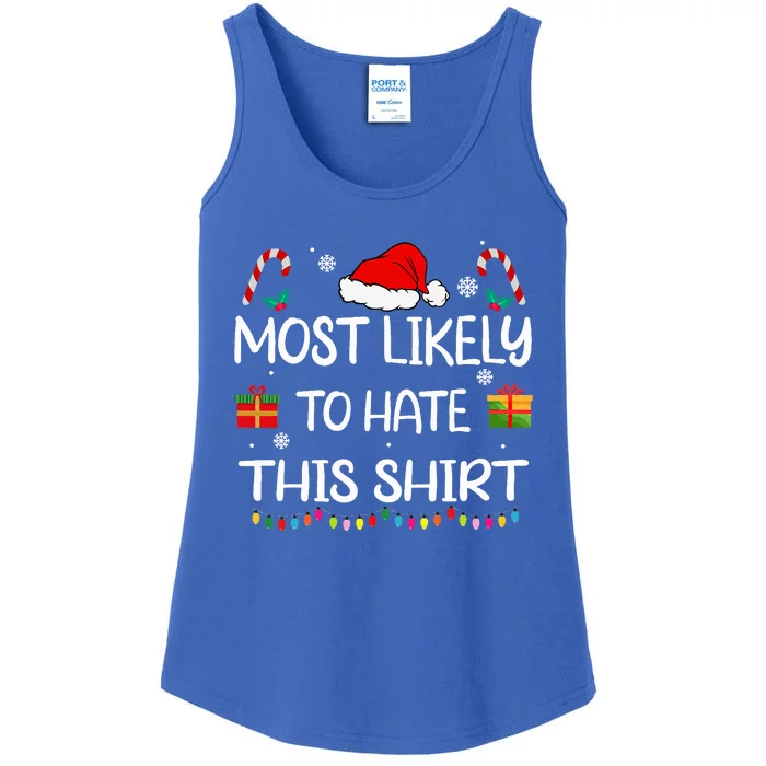 Most Likely To Hate This family Christmas matching Ladies Essential Tank