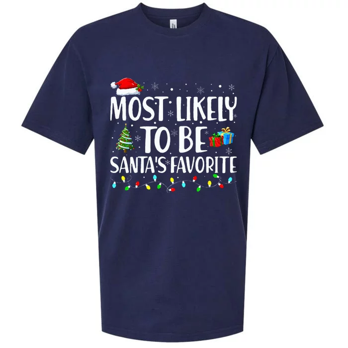 Most Likely To Be Santa's Favorite Christmas Family Matching Sueded Cloud Jersey T-Shirt