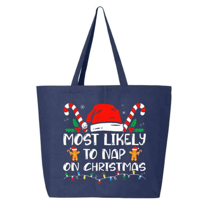 Most Likely To Nap On Christmas Funny Family Christmas 25L Jumbo Tote