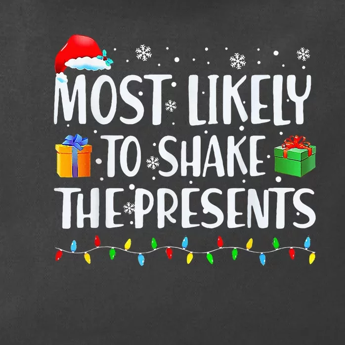 Most Likely To Shake The Presents Christmas Family Matching Zip Tote Bag