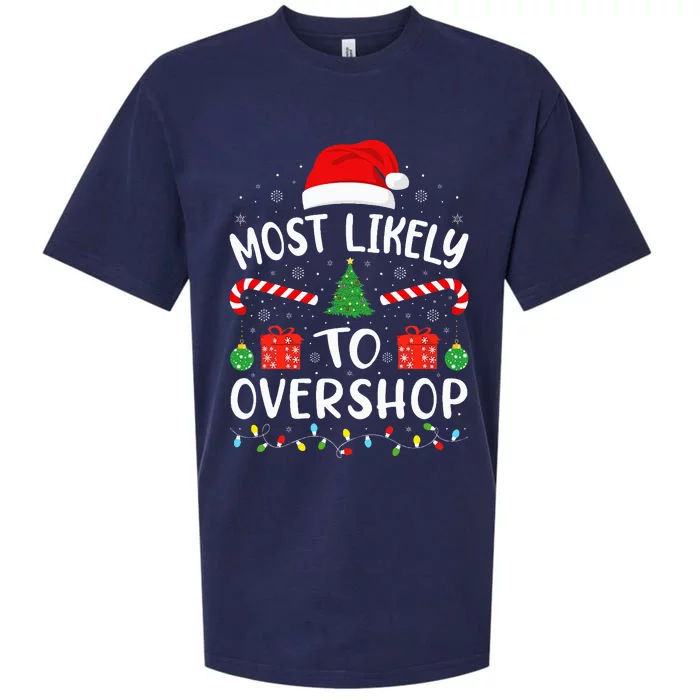 Most Likely To Overshop Shopping Squad Family Joke Christmas Sueded Cloud Jersey T-Shirt