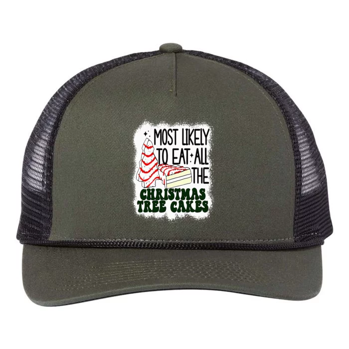 Most likely to eat all the christmas tree cake debbie tree Retro Rope Trucker Hat Cap