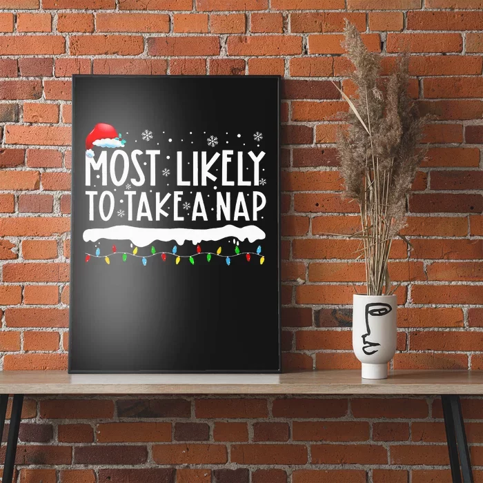 Most Likely To Take A Nap Family Matching Christmas Poster