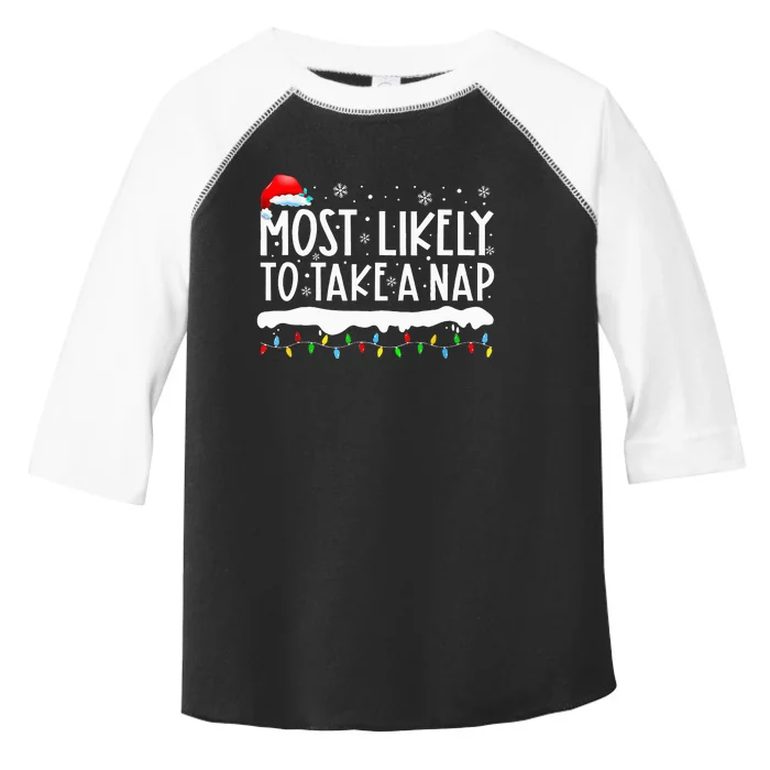 Most Likely To Take A Nap Family Matching Christmas Toddler Fine Jersey T-Shirt