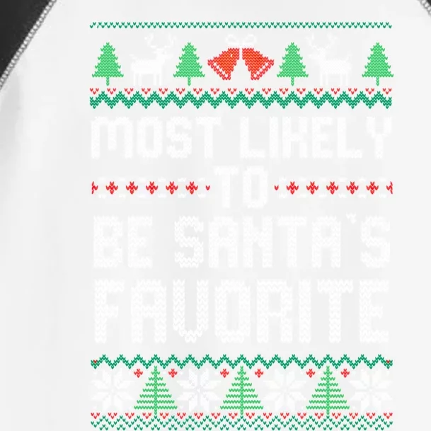 Most Likely To Be SantaS Favorite Christmas Matching Gift Toddler Fine Jersey T-Shirt