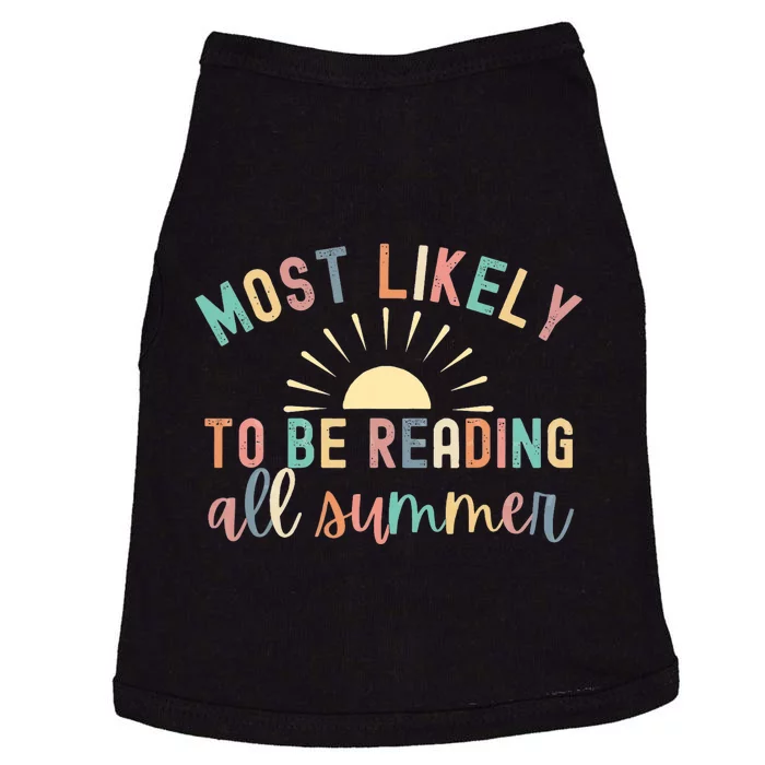 Most Likely To Be Reading All Summer Librarian Book Doggie Tank