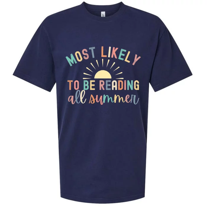 Most Likely To Be Reading All Summer Librarian Book Sueded Cloud Jersey T-Shirt