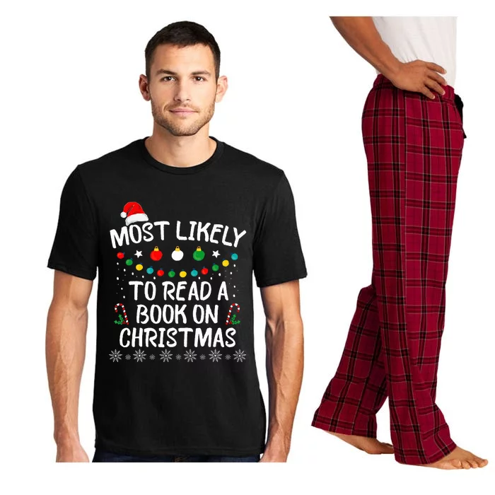 Most Likely To Read A Book On Christmas Book Lover Xmas Pajama Set