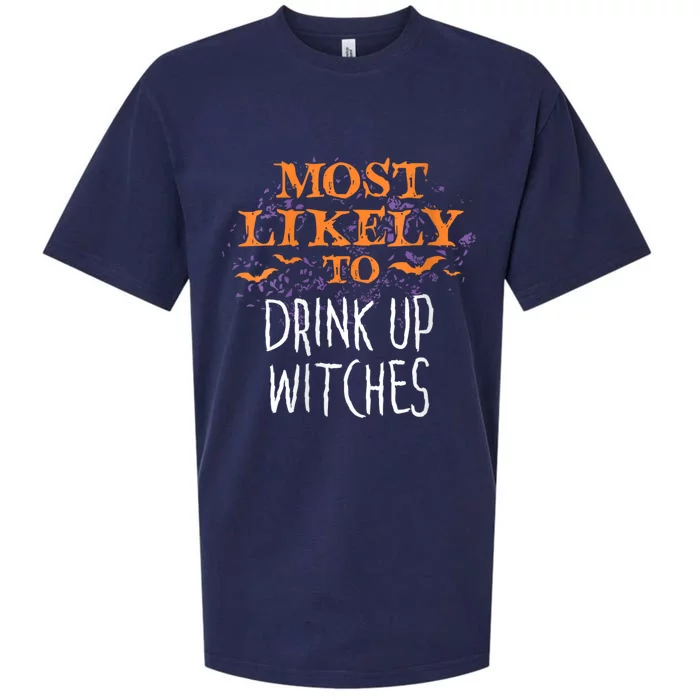 Most Likely To Halloween Drink Up Witches Matching Sueded Cloud Jersey T-Shirt