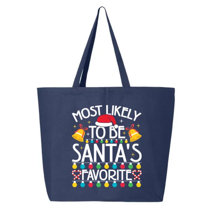 Most Likely To Be SantaS Favorite Family Christmas Gift 25L Jumbo Tote