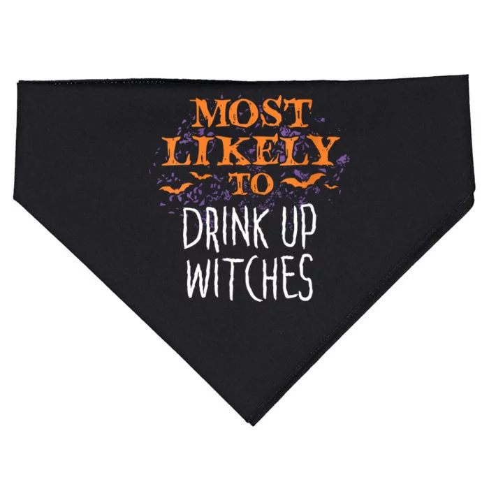 Most Likely To Halloween Drink Up Witches Matching Vneck USA-Made Doggie Bandana