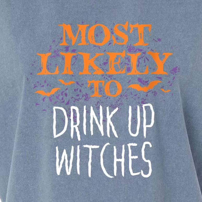 Most Likely To Halloween Drink Up Witches Matching Vneck Garment-Dyed Women's Muscle Tee