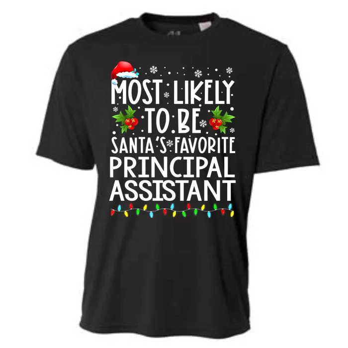 Most Likely To Be Santa's Favorite Principal Assistant Great Gift Cooling Performance Crew T-Shirt