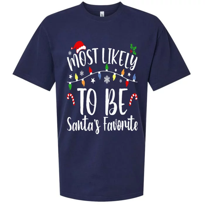 Most Likely To Be Santa's Favorite Christmas Family Matching Sueded Cloud Jersey T-Shirt