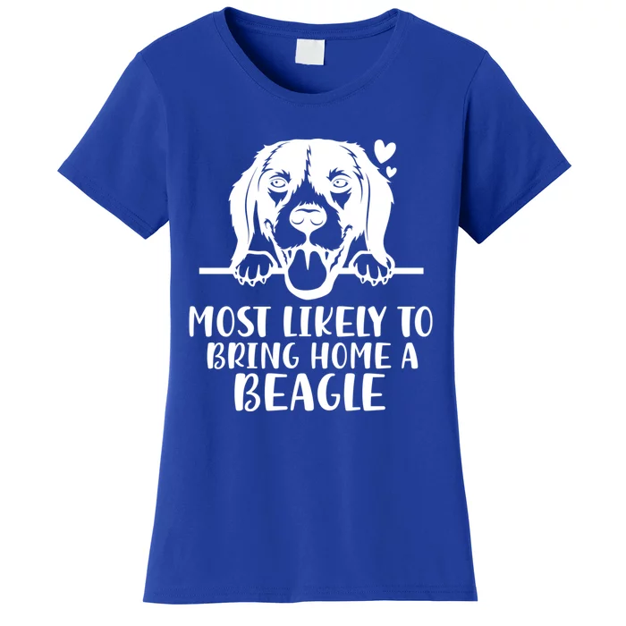 Most Likely To Bring Home A Dog Beagle For Christmas Gift Women's T-Shirt