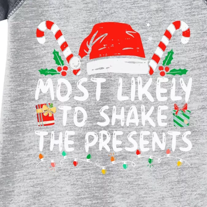 Most Likely To Shake The Presents Family Matching Christmas Infant Baby Jersey Bodysuit