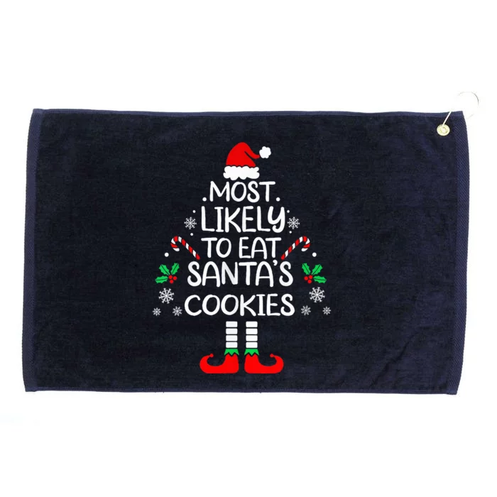 Most Likely To Eat Santas Cookies Christmas Family Matching Grommeted Golf Towel