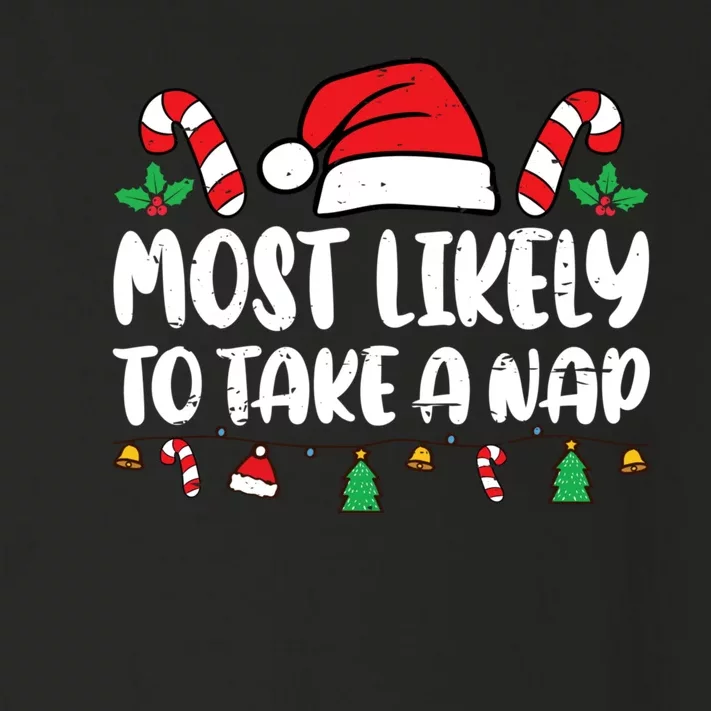 Most Likely To Take A Nap Funny Family Matching Christmas Toddler Long Sleeve Shirt