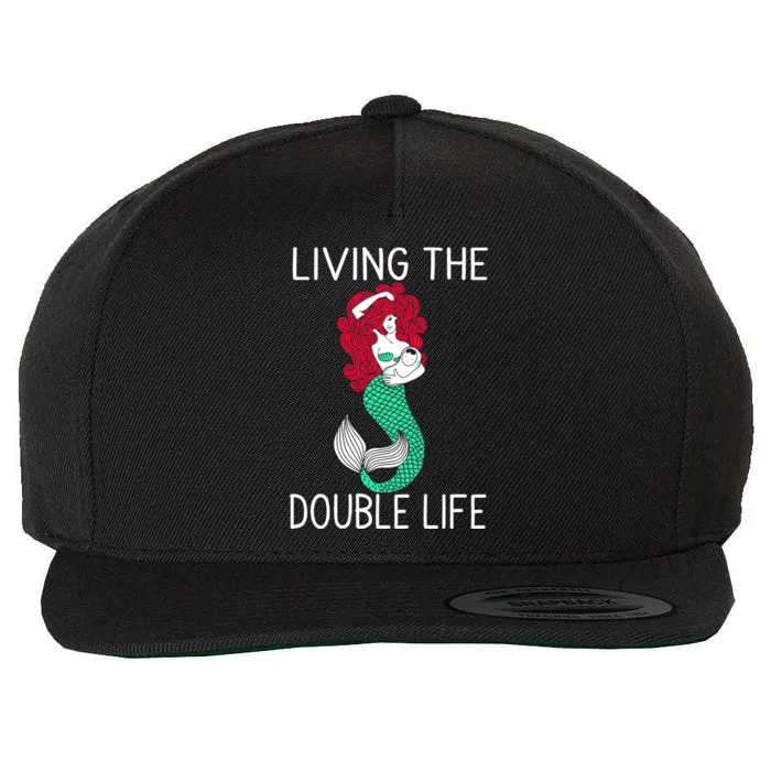 Mermaid Living The Double Life Wool Snapback Cap