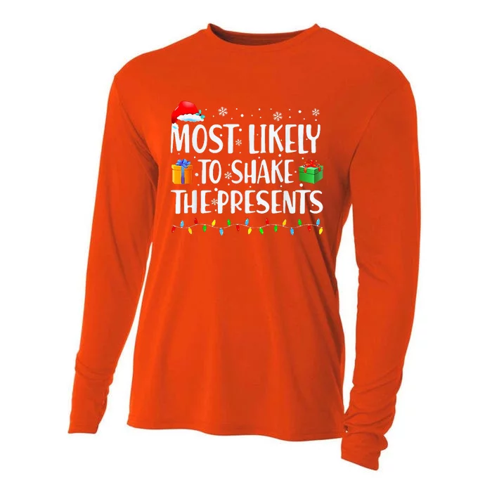 Most Likely To Shake The Presents Christmas Family Matching Cooling Performance Long Sleeve Crew