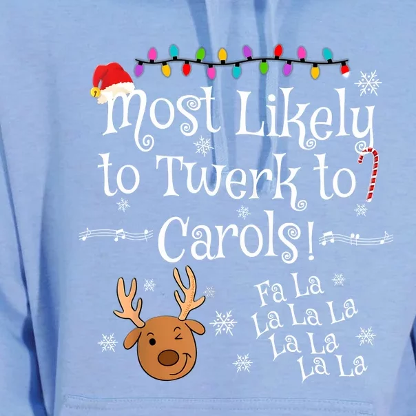 Most Likely To Twerk To Carols Fa La La La Funny Christmas Unisex Surf Hoodie