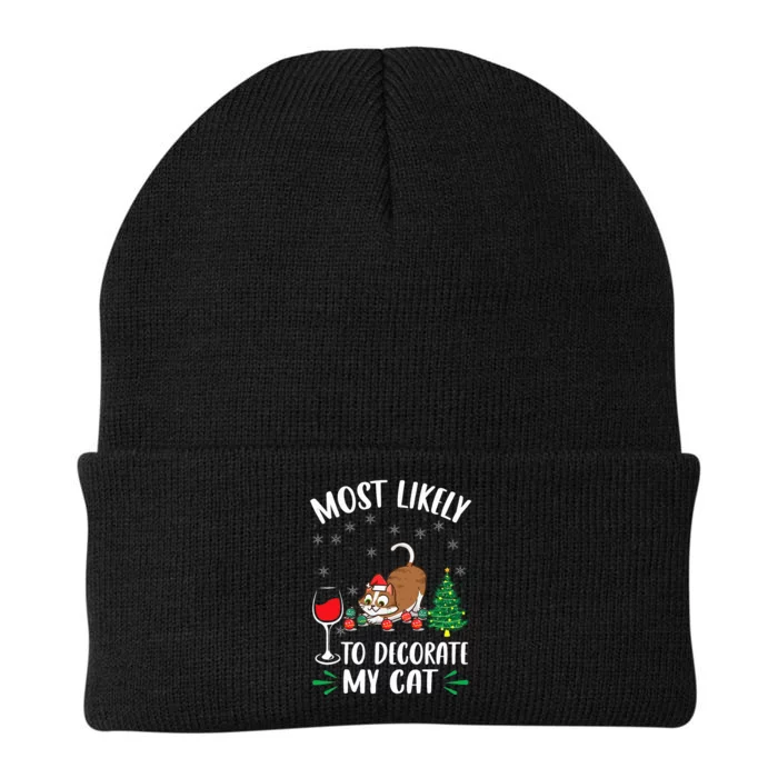 Most Likely To Decorate My Cat Family Matching Xmas Knit Cap Winter Beanie