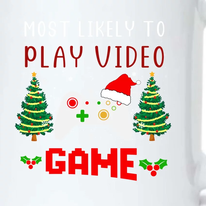 Most Likely To Play Video Game Christmas Santa Gaming Gift Black Color Changing Mug