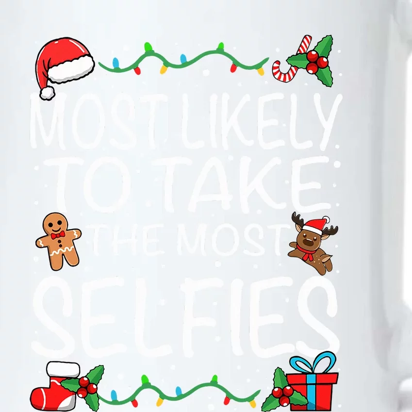 Most Likely To Take The Most Selfies Family Christmas Black Color Changing Mug