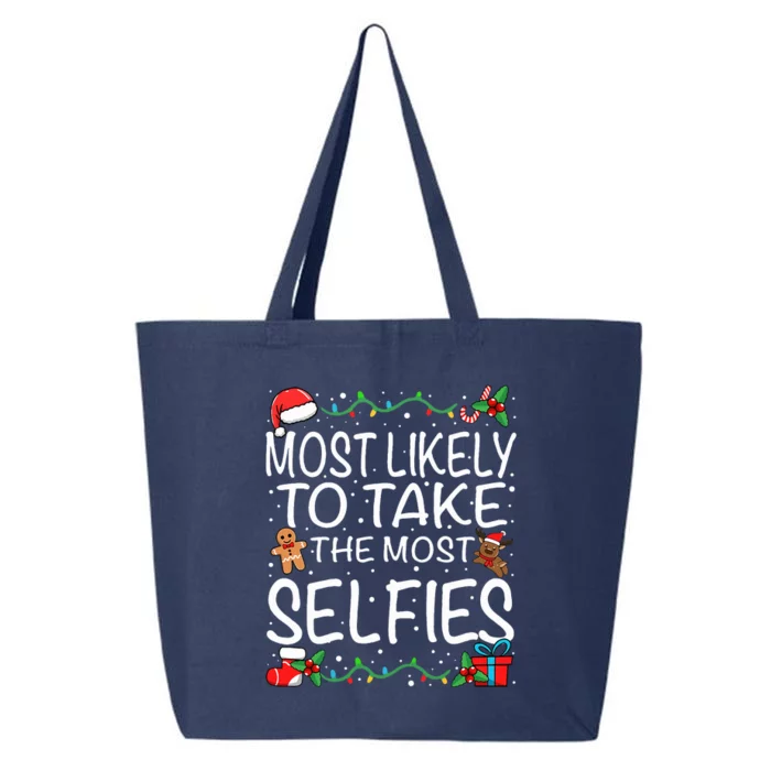 Most Likely To Take The Most Selfies Family Christmas 25L Jumbo Tote