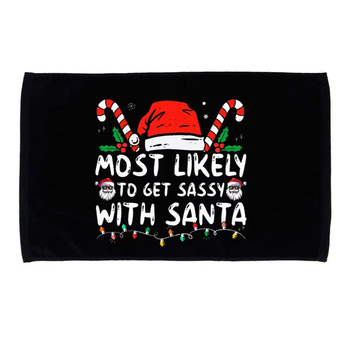 Most Likely To Get Sassy With Santa Christmas Matching Microfiber Hand Towel