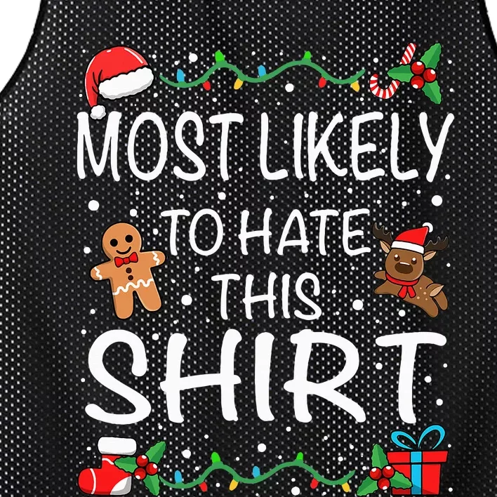 Most Likely To Hate This Family Christmas Mesh Reversible Basketball Jersey Tank