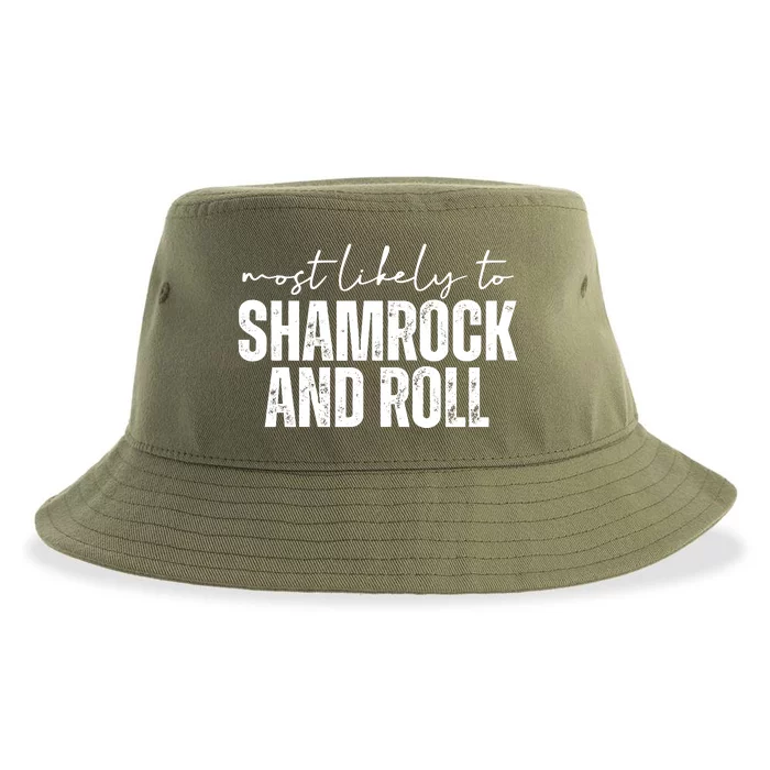 Most Likely To Shamrock And Roll St Patricks Sustainable Bucket Hat