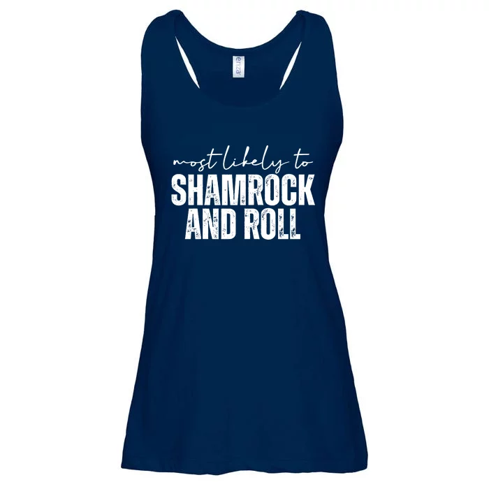 Most Likely To Shamrock And Roll St Patricks Ladies Essential Flowy Tank