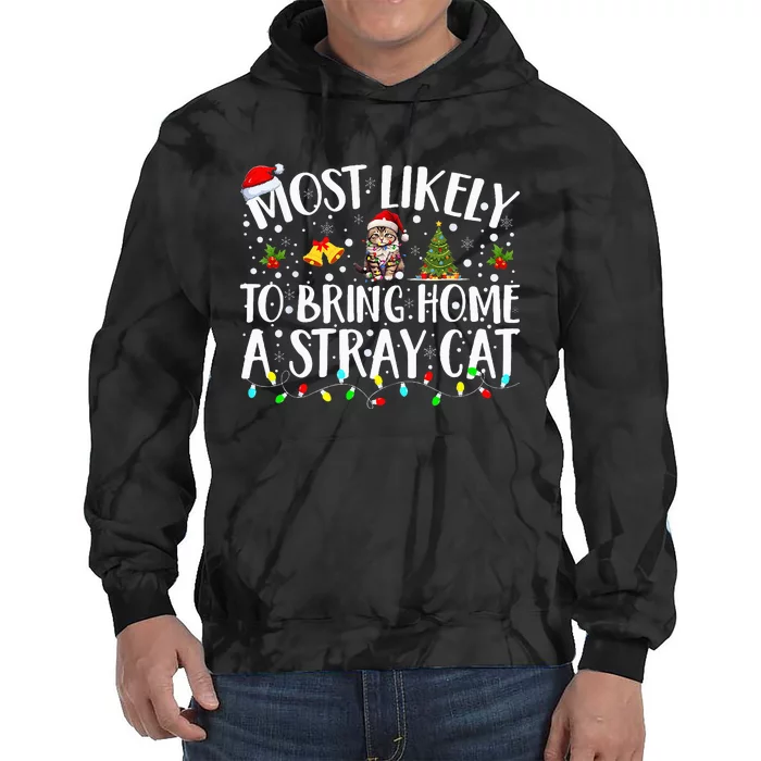 Most Likely To Bring Home A Stray Cat Matching Christmas Tie Dye Hoodie