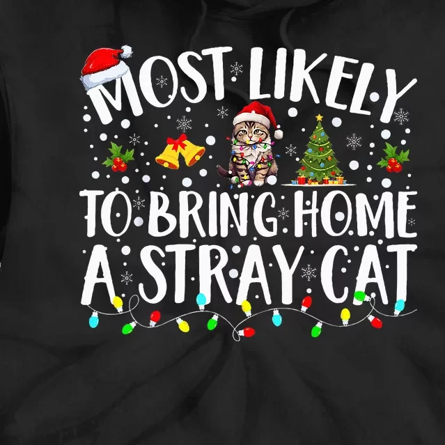 Most Likely To Bring Home A Stray Cat Matching Christmas Tie Dye Hoodie