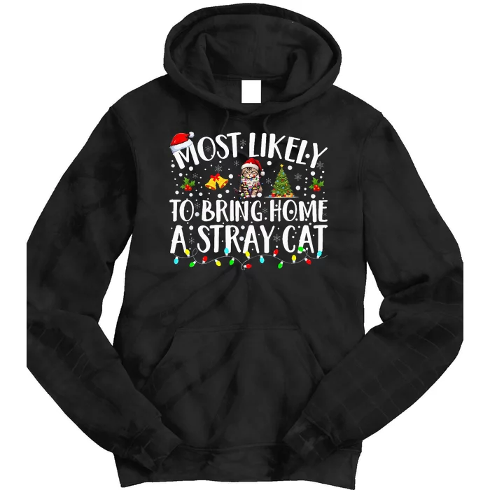 Most Likely To Bring Home A Stray Cat Matching Christmas Tie Dye Hoodie