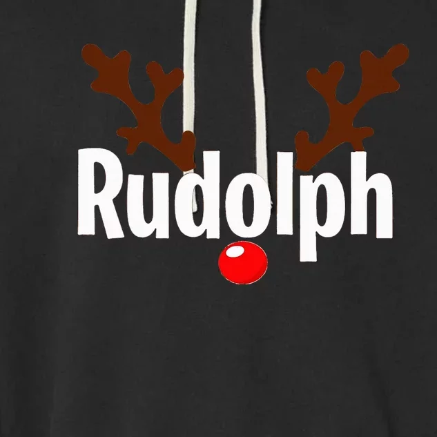 Most Likely To Try Ride Rudolph Funny Couples Christmas Garment-Dyed Fleece Hoodie