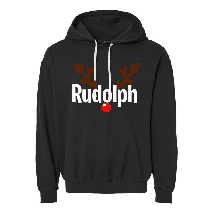 Most Likely To Try Ride Rudolph Funny Couples Christmas Garment-Dyed Fleece Hoodie