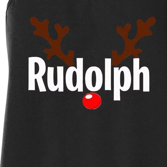 Most Likely To Try Ride Rudolph Funny Couples Christmas Women's Racerback Tank