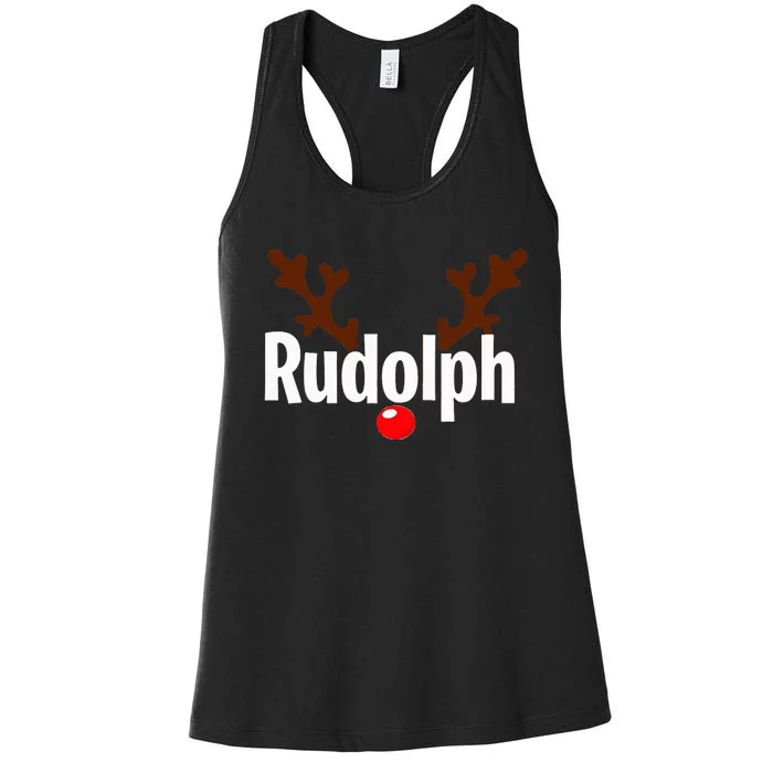 Most Likely To Try Ride Rudolph Funny Couples Christmas Women's Racerback Tank