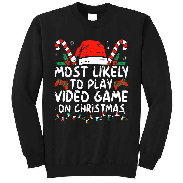 Most Likely To Play Video Game On Christmas Santa Gaming Sweatshirt