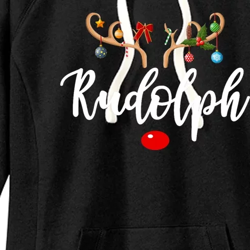 Most Likely To Try To Ride Rudolph Matching Couple Christmas Women's Fleece Hoodie