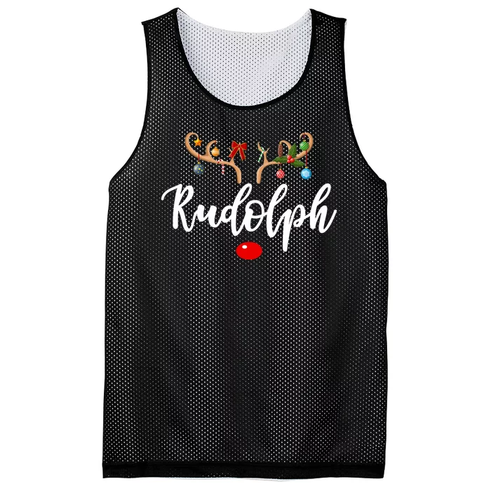 Most Likely To Try To Ride Rudolph Matching Couple Christmas Mesh Reversible Basketball Jersey Tank