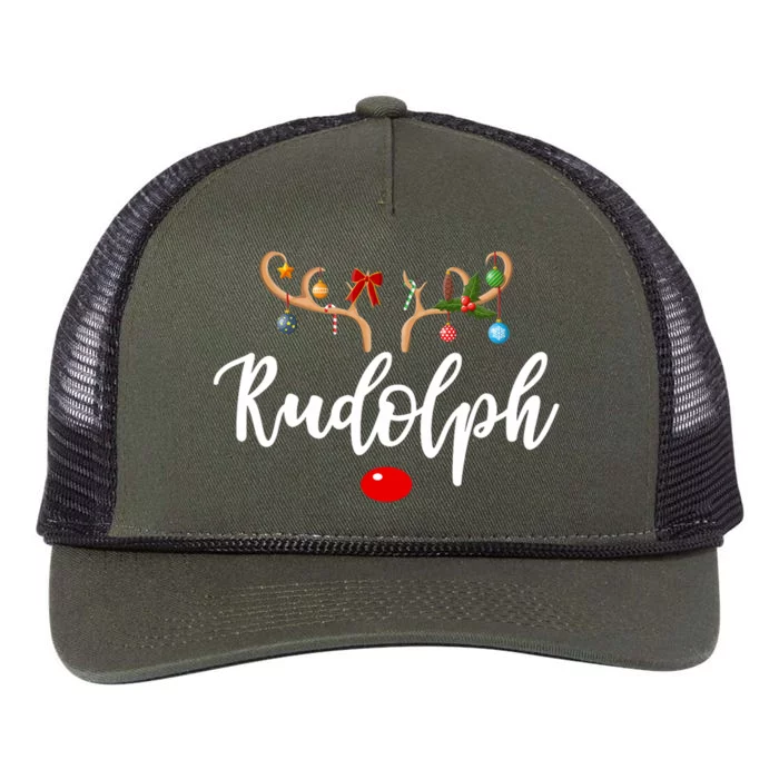 Most Likely To Try To Ride Rudolph Matching Couple Christmas Retro Rope Trucker Hat Cap