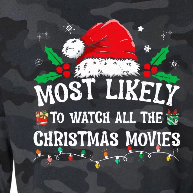 Most Likely To Watch All The Christmas Movies Family Pajamas Cropped Pullover Crew