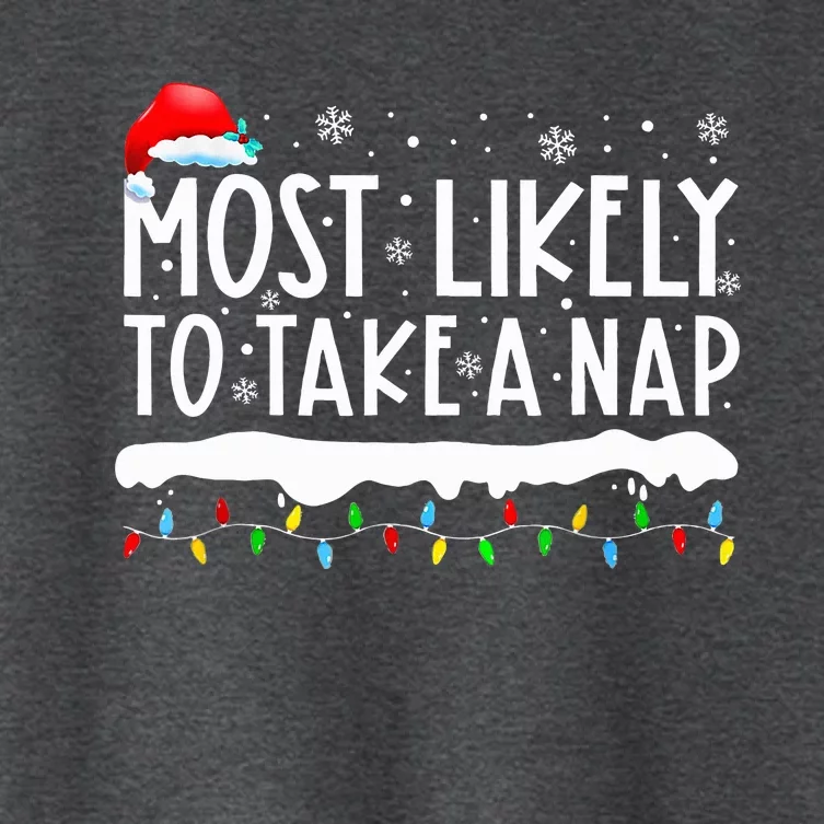 Most Likely To Take A Nap Family Matching Christmas Women's Crop Top Tee