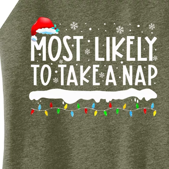 Most Likely To Take A Nap Family Matching Christmas Women’s Perfect Tri Rocker Tank