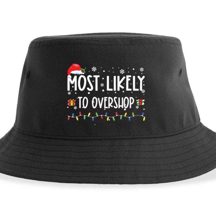 Most Likely To Overshop Shopping Family Crew Christmas Sustainable Bucket Hat